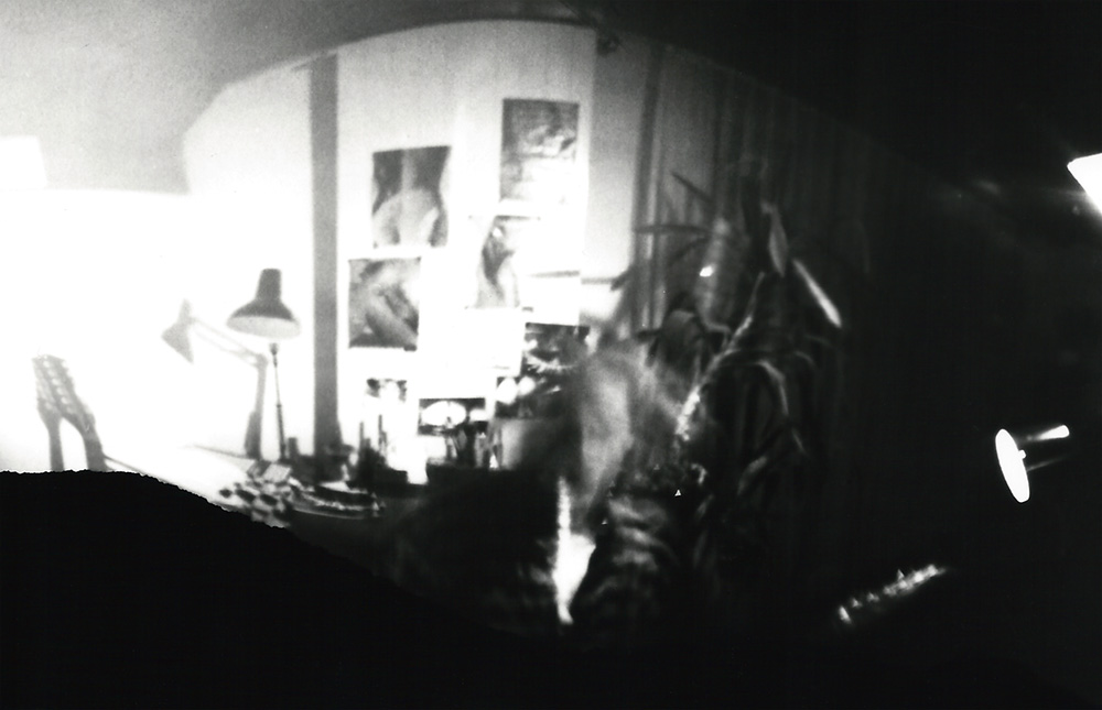 T-ACHE in his room, camera obscura photograph