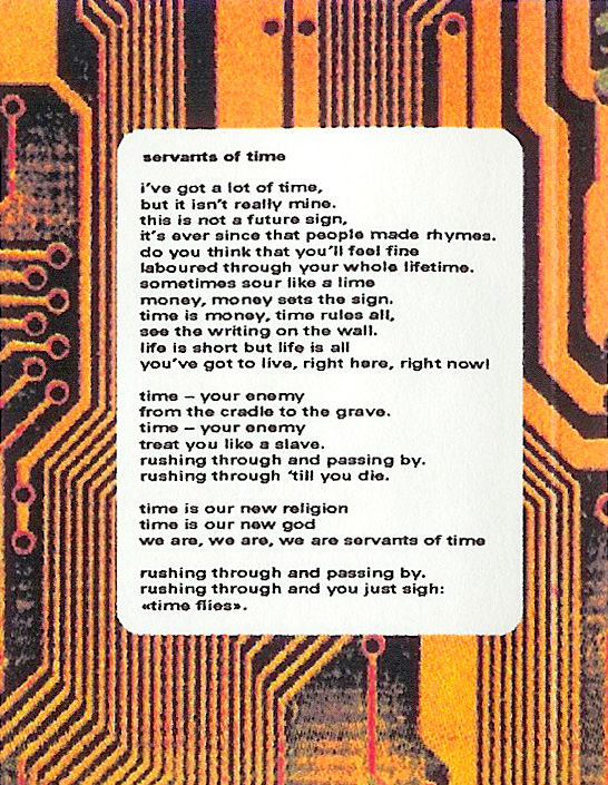 T-ACHE God on the Ladder - Retrospective 91 - 97, Album Cover, excerpt, lyrics print, servants of time